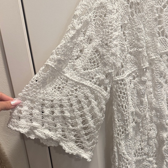 🆕 Nina Leonard Bell Sleeve Open Front Crochet Cardigan. M/L. NWOT!!💥 - Picture 3 of 6